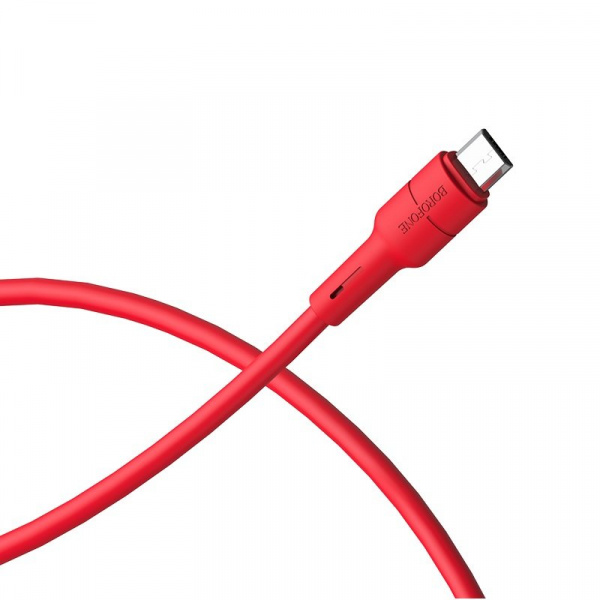 Кабель Borofone BX15 SoftJet USB - micro USB, 1 м красный