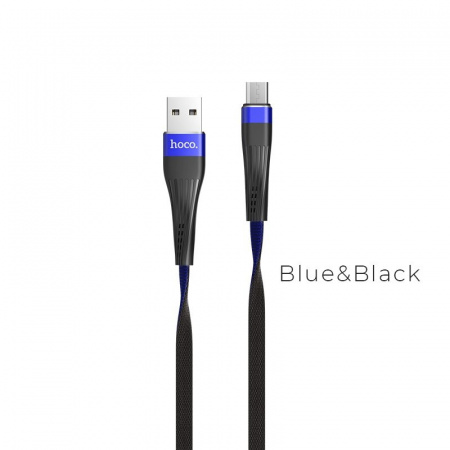 Кабель hoco U39 Slender USB - micro USB, 1.2 м черно-синий