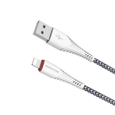 Кабель Borofone BX25 Powerful, lightning, 1 м, белый
